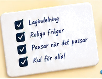 Checklista för barnkalas: lagindelning, roliga frågor och pauser